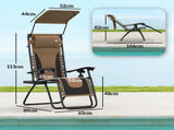 Zero Gravity Lounger Chair Set of 2, Folding Reclining Patio Chair with Shade Cover, Cup Holder, T3398P325098