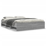 Bed Frame without Mattress Grey Sonoma 150x200 cm King Size Engineered Wood 3295651