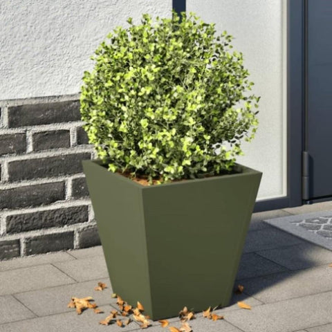 ZNTS Garden Planters Olive Green 2 pcs 30x30x30 cm Steel 851045