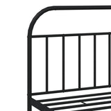 Metal Bed Frame without Mattress with Footboard Black 200x200cm 353660