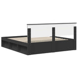 Bed Frame with Headboard Black 180 x 200 cm Solid Pine Wood 3410565
