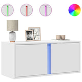 TV Wall Cabinet with LED Lights White 80x31x35 cm 852257