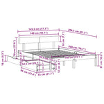 Bed Frame without Mattress 140x200 cm Solid Wood Pine 3301514