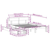 Bed Frame without Mattress 140x200 cm Solid Wood Pine 3301514
