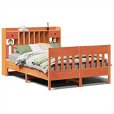 Bed Frame without Mattress Wax Brown 150x200 cm King Size Solid Wood Pine 3323259
