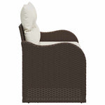 Garden Sofa with Cushion Brown 121 x 62 x 69cm Poly Rattan 42006723