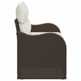 Garden Sofa with Cushion Brown 121 x 62 x 69cm Poly Rattan 42006723