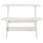 3 Piece Dining Set REINE White Solid Wood Pine 3096568