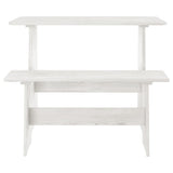 Dining Table with Bench REINE White Solid Wood Pine 327251