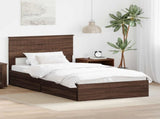 Storage Bed with Drawer Brown Oak 100 x 200 cm Engineered Wood 3410832