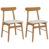 Dining Chair 2 pcs Natural and Light Solid Rubber Wood 42020485