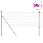 ZNTS Welded Wire Fence with 13 Posts 0.8x50 m Galvanised Steel 3351640