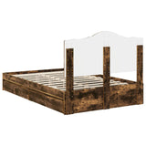 Storage Bed with Drawer Smoked Oak 120 x 200 cm Engineered Wood 3413524