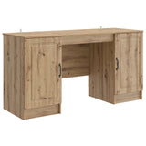 Desk with Shelf Artisan Oak 142.5 x 50 x 75 cm Engineered Wood 3414647