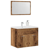 2 Piece Bathroom Furniture Set Old Wood Engineered Wood 862039