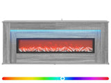 Fireplace with LED Strip Grey Sonoma 130 x 20 x 69.5 cm 8021092