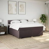 Box Spring Bed with Mattress Dark Brown 180x200 cm Fabric 3285977