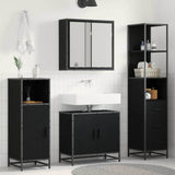 Bathroom Furniture Set 3 pcs Black Oak Engineered Wood 3402328