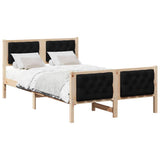 Bed Frame with Headboard Black 120 x 200 cm Solid Pine Wood 878401