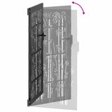 Garden Gate with Lock Black 85 x 200 cm Powder-coated steel 42015873