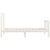 Bed Frame without Mattress White 100x200 cm Solid Wood Pine 3107604