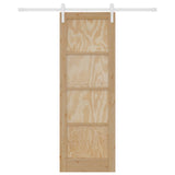 Sliding Door Natural and White 73.5 x 211 cm Solid Pine Wood 3445414