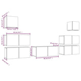 7 Piece TV Cabinet Set Grey Sonoma Engineered Wood 3120288
