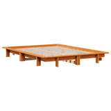 Bed Frame without Mattress Wax Brown 120x190 cm Small Double Solid Wood Pine 850679