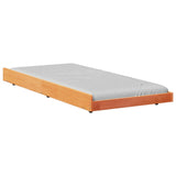 Bed Frame Wax Brown 100 x 200 cm Solid Pine Wood 873420