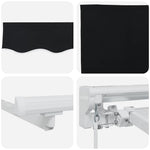 Retractable Awning Manual Black 400x200 cm Fabric 3329853