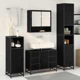 Bathroom Furniture Set 4 pcs Black Oak Engineered Wood 3402437