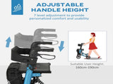 Folding Rollator Walker with Seat, Backrest, Lightweight Walking Frame with Storage Bag, Dual T3398P344717