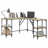 Desk Sonoma Oak 139x139x75 cm Engineered Wood 837593