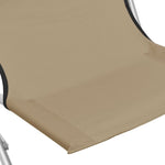 ZNTS Folding Beach Chairs 2 pcs Taupe Fabric 310378