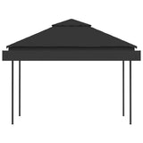 Gazebo with Double Extending Roofs 3x3x2.75 m Anthracite 180g/m 48004