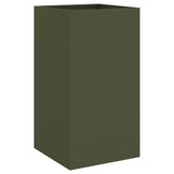 ZNTS Planter Olive Green 42x38x75 cm Steel 841580