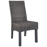 Dining Chairs 6 pcs Brown Kubu Rattan and Mango Wood 275468