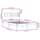 Bed Frame without Mattress 180x200 cm Super King Solid Wood 3104753