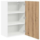 Hanging Cabinet with Door Artisan Oak and White 50 x 31 x 80 cm 884273