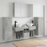 Bathroom Furniture Set 6 pcs Concrete Grey 100 x 15.5 x 70 cm 3407122