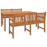 Garden Dining Set Natural Teak Solid Teak Wood Large Durable 3157156