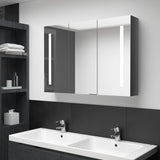 ZNTS LED Bathroom Mirror Cabinet 89x14x62 cm Shining Grey 326528