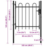 Single Door Fence Gate "BOXTEL" with Hoop Top 100 x 75 cm 144361
