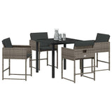Garden Dining Set 5 pcs Grey Poly Rattan 3380721