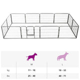 Dog Playpen 12 Panels Steel 80x60 cm Black 170573