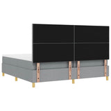 Box Spring Bed with Headboard Light grey 200 x 200 cm Fabric 3339721
