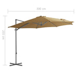 Cantilever Garden Parasol Taupe Polyester Fabric Large Rotatable 44631