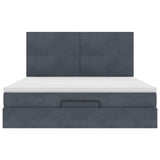 Ottoman Bed with Mattresses Dark Grey 180x200cm Velvet 3313416