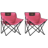 ZNTS Camping Chairs with Pocket Foldable 2 pcs Pink 366554