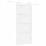 Sliding Door White 93 x 202 cm Solid Pine Wood 3333571